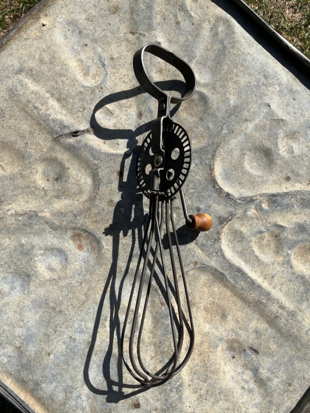 Vintage Hand Crank Egg Beater - Metal
